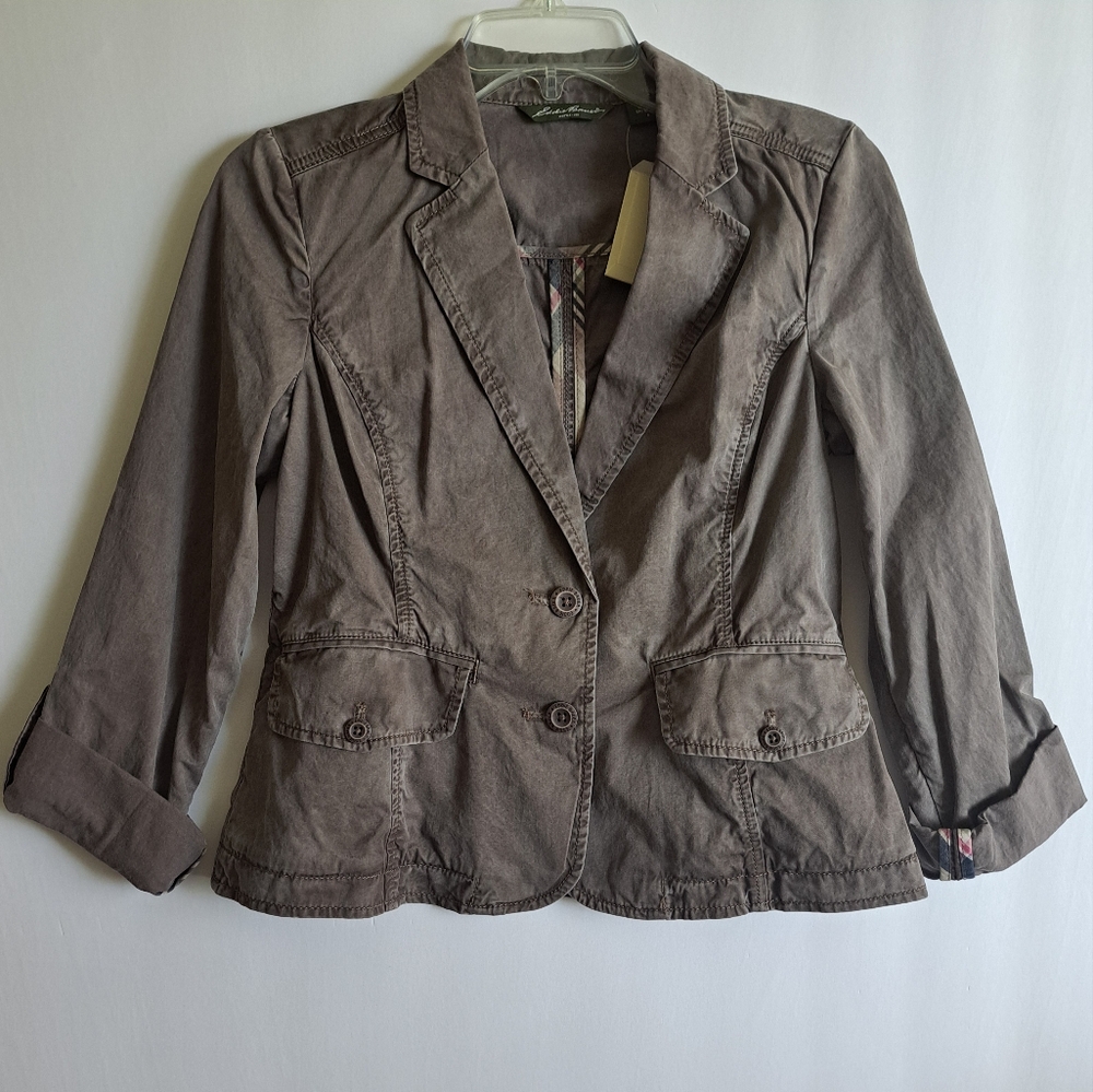 Eddie Bauer Gray Jean Jacket NWOT